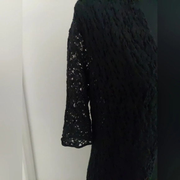 Eileen Fisher Wool lace Duster cardigan black size xsmall - Picture 7 of 10